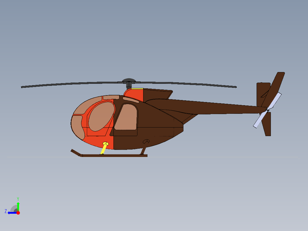 OH-6 MD 500直升机右视图
