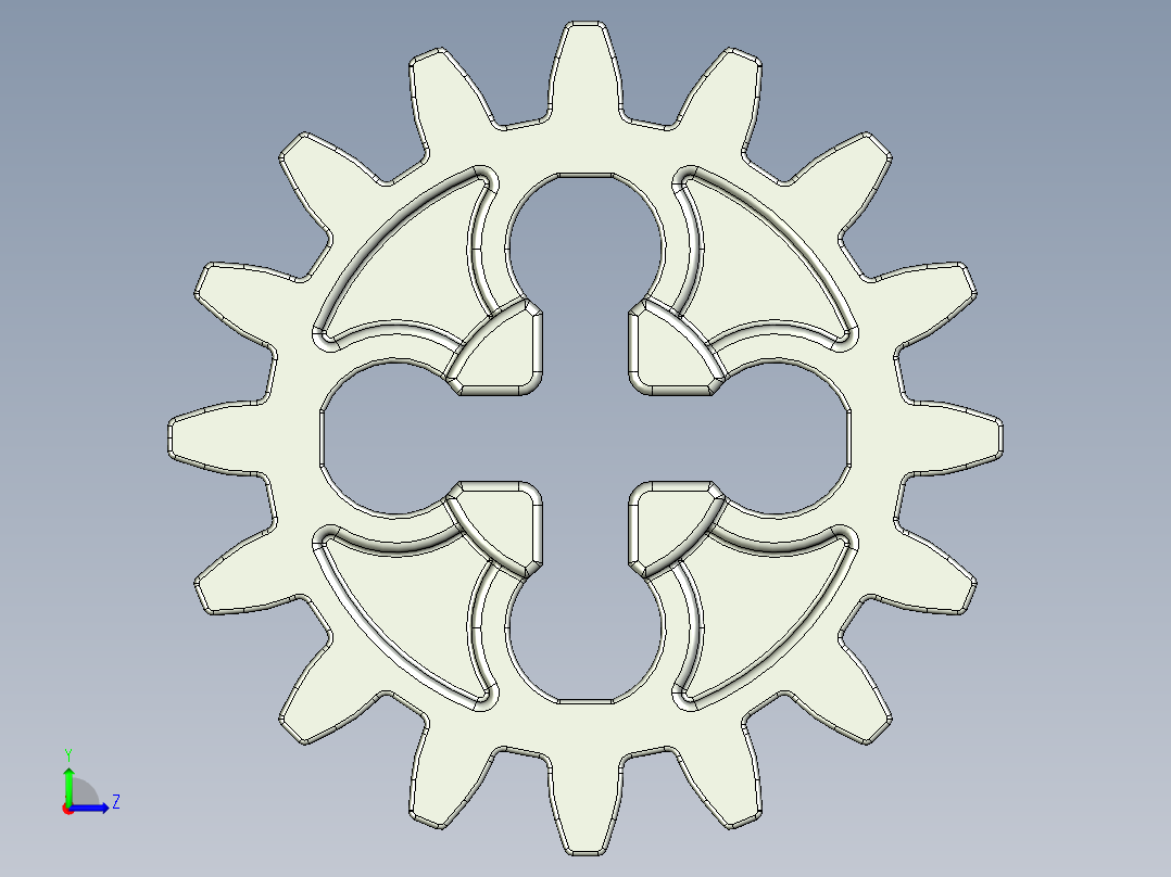 4019 OldGray Technic Gear 16 Tooth.STEP左视图