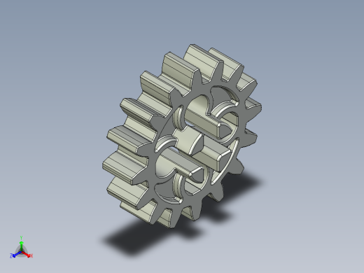 4019 OldGray Technic Gear 16 Tooth.STEP正等轴测缩略图