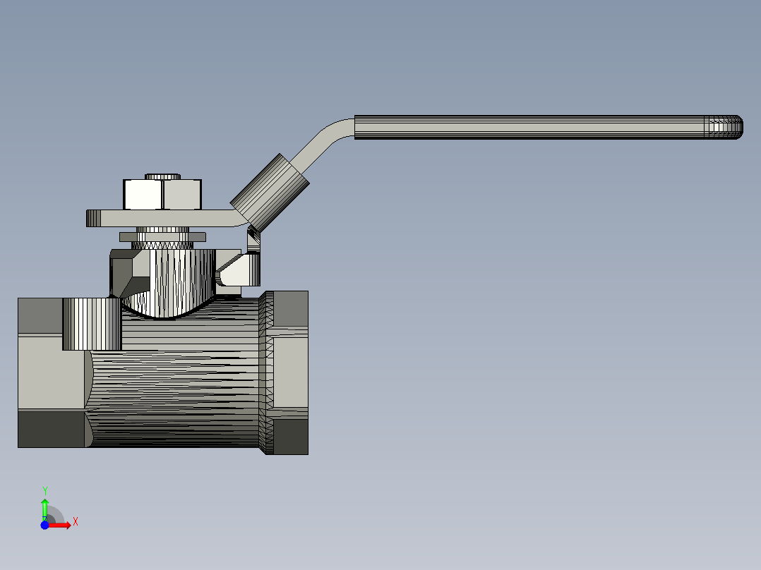 球阀3_8SOLIDWORKS 2010前视图