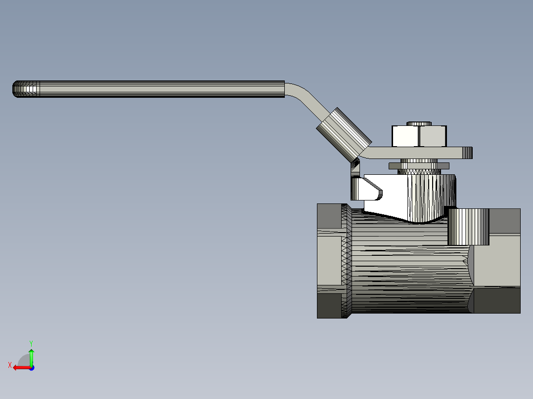 球阀3_8SOLIDWORKS 2010后视图