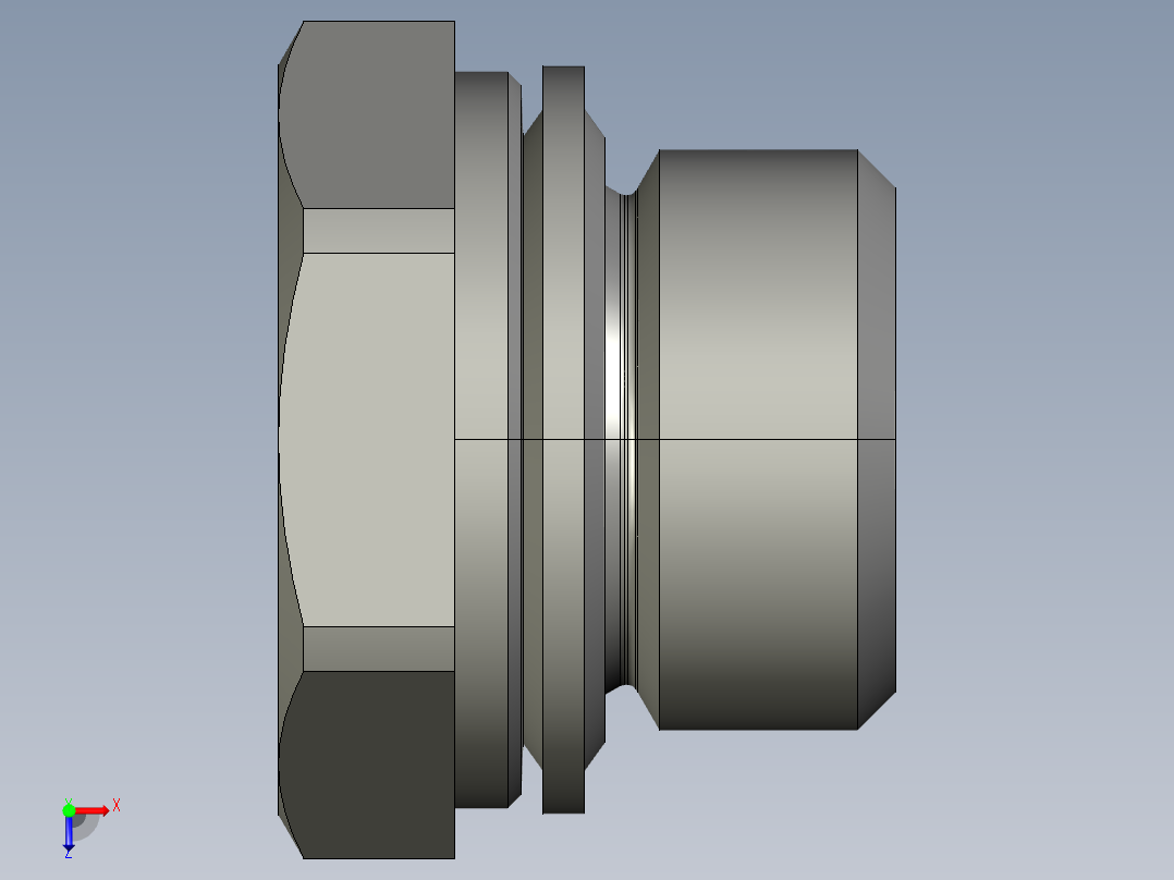 软管与硬管连接用工业通用接头0220_13_00俯视图