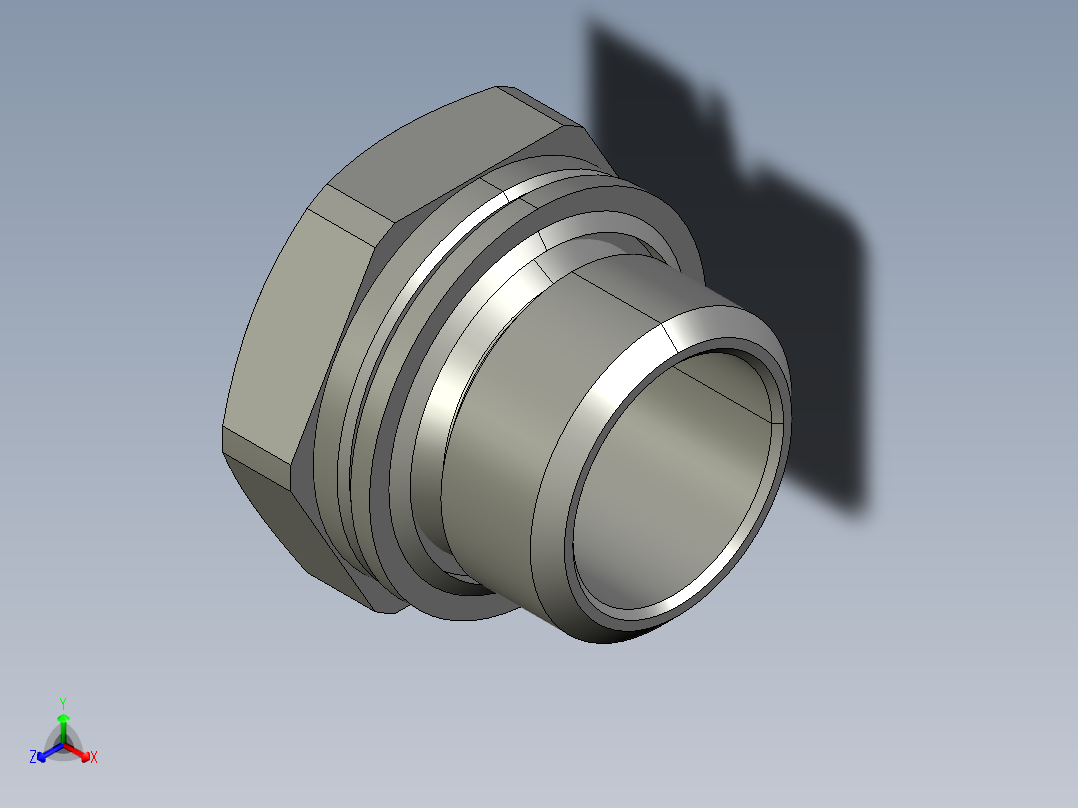软管与硬管连接用工业通用接头0220_13_00正等轴测图