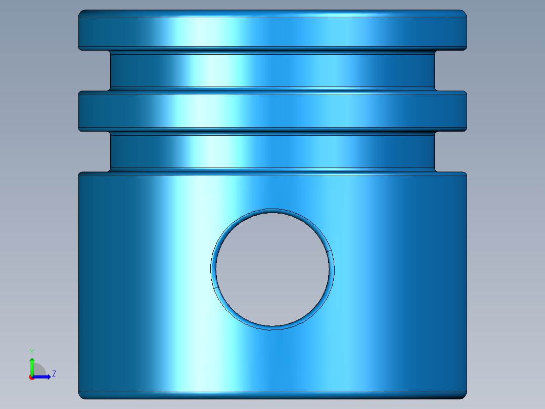 气缸电机-2851 Blue Technic Engine Piston Round左视图