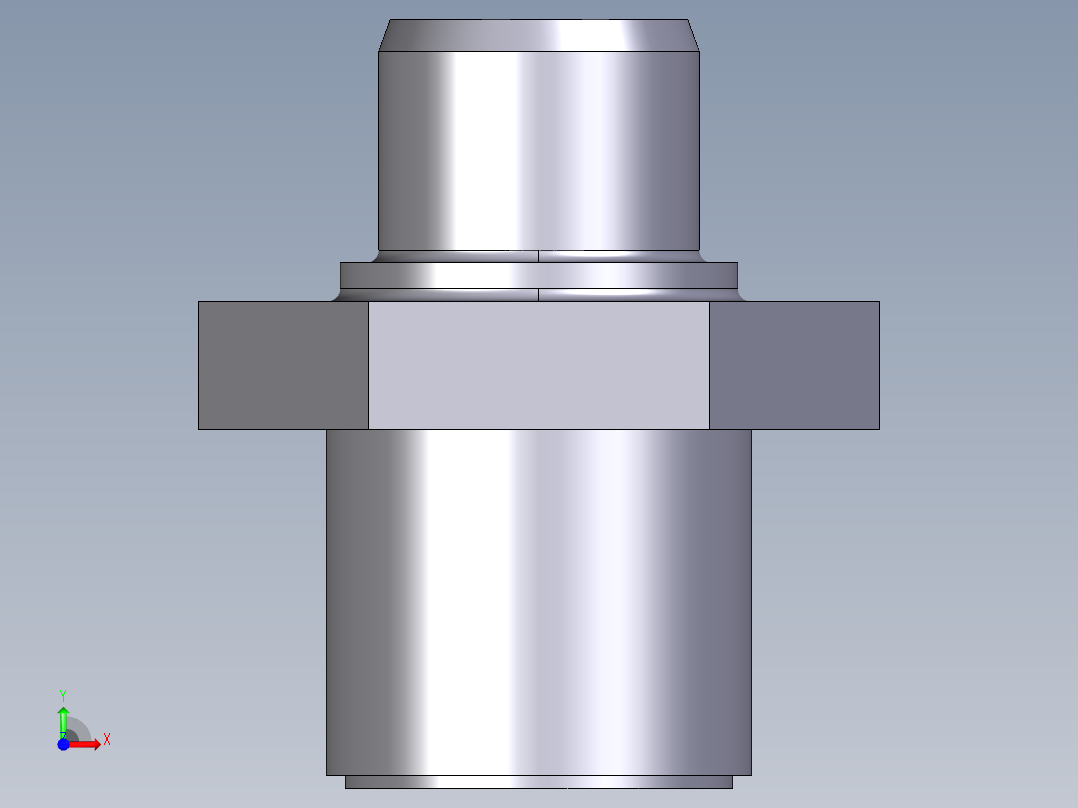 11NRIV 乳头减少溶剂焊接承筒和BSP的阳螺纹端R前视图