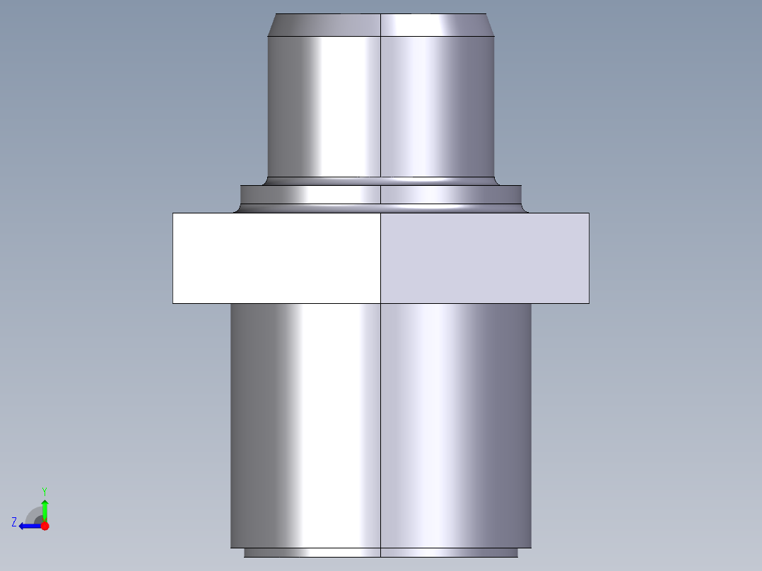 11NRIV 乳头减少溶剂焊接承筒和BSP的阳螺纹端R右视图