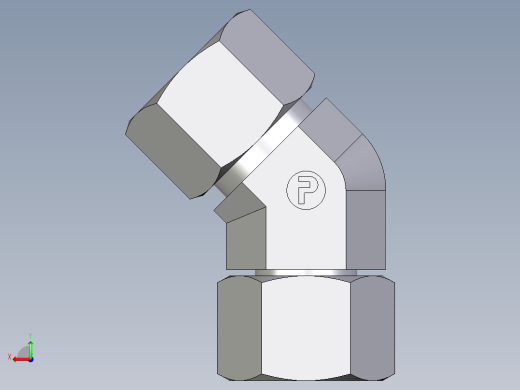 卡套式工业通用硬管接头EO_Swivel_nut_45_deg_elbow_EV16SCF后视缩略图