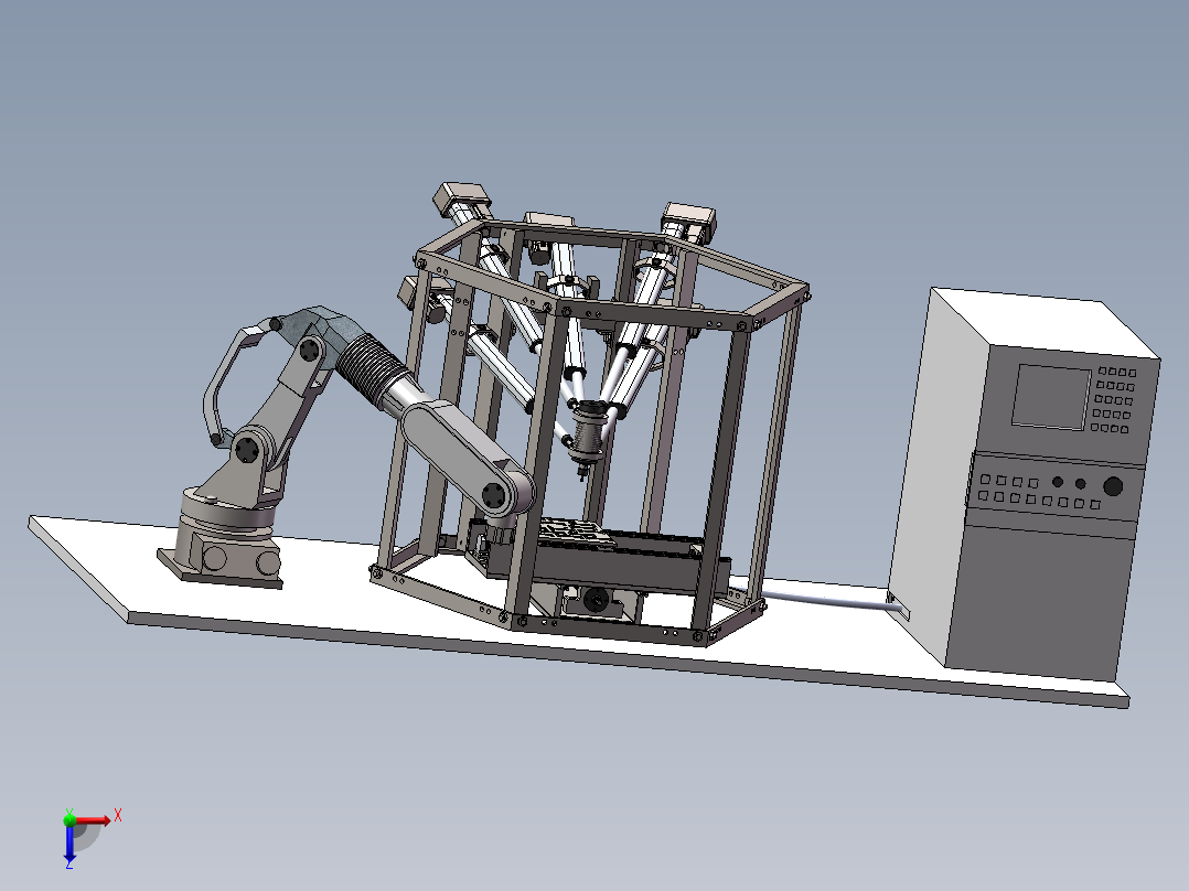 五自由度虚拟机床SW三维图=1089563=200俯视图