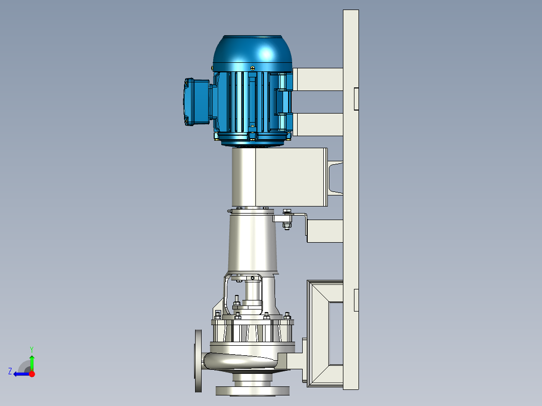 174离心泵结构3D图纸 iges格式右视图