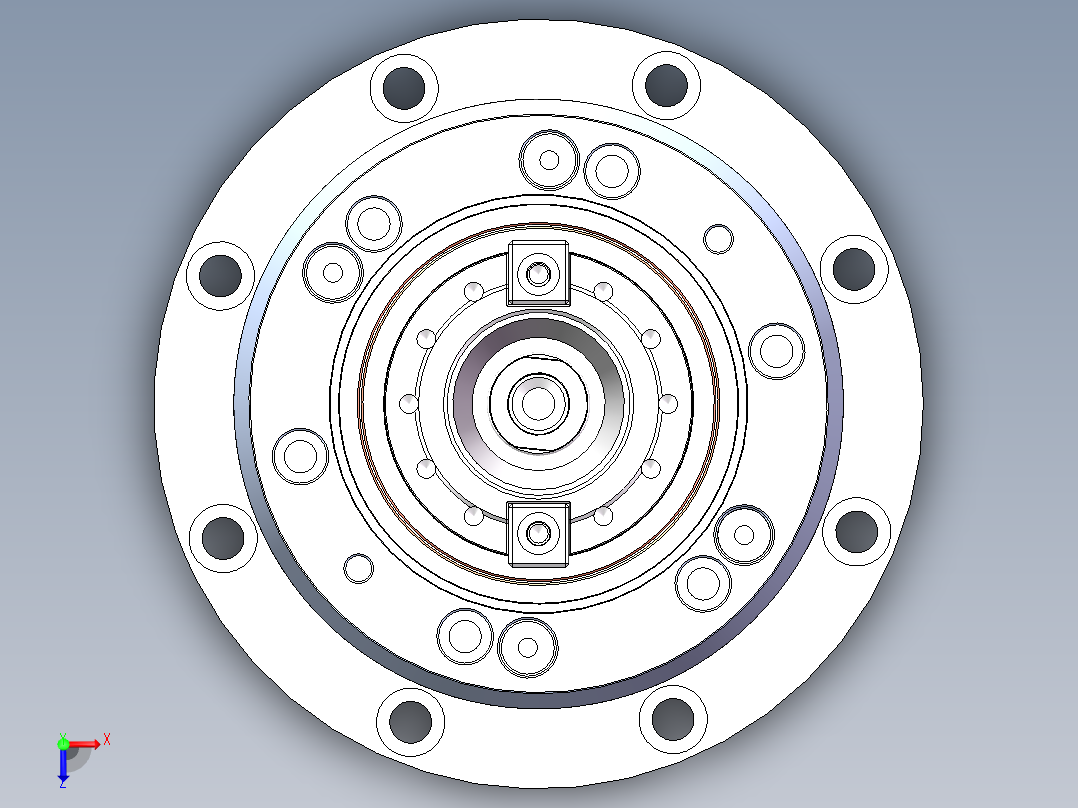 直联式主轴俯视图