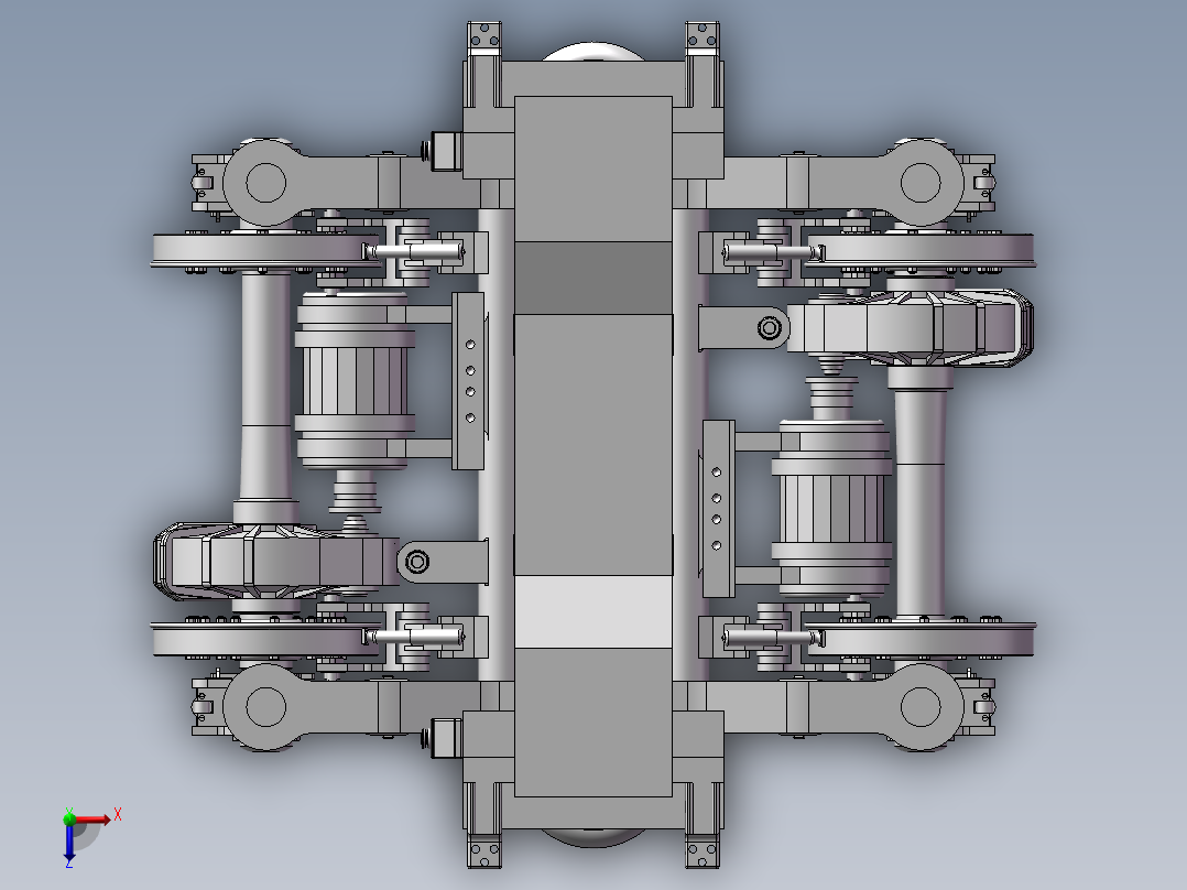 动车转向架俯视图