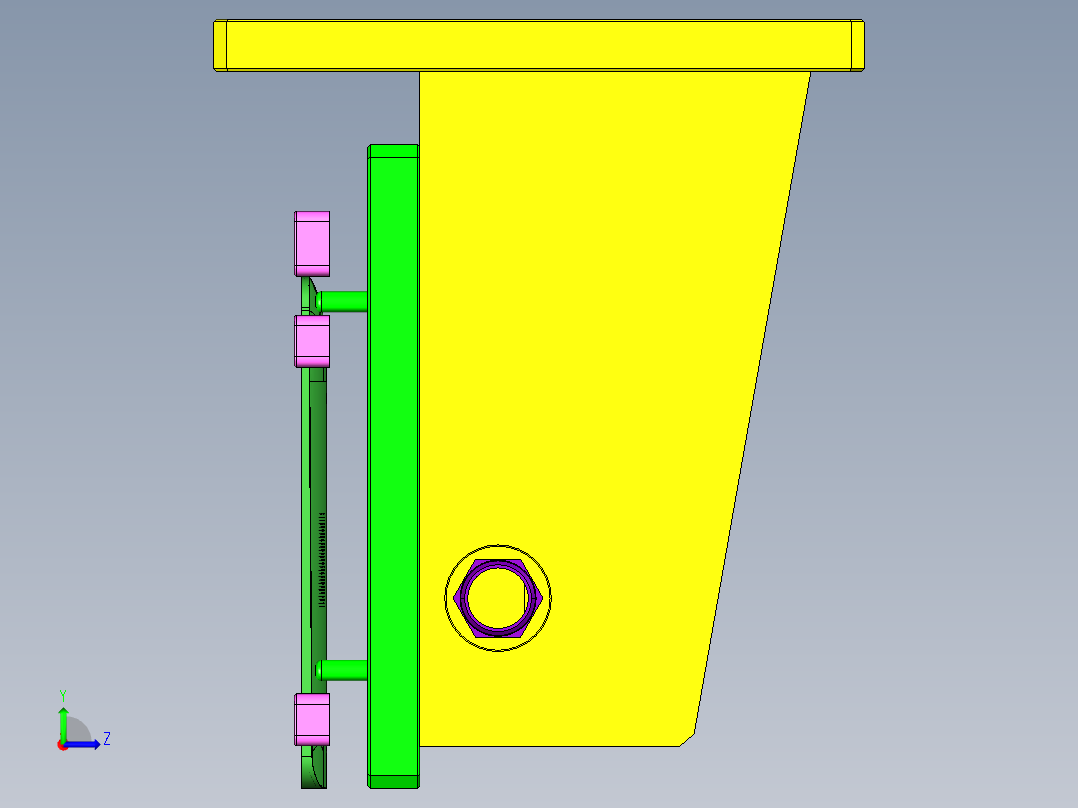 TX201-C-笔记本CNC工装夹具三维模型CNC3左视图
