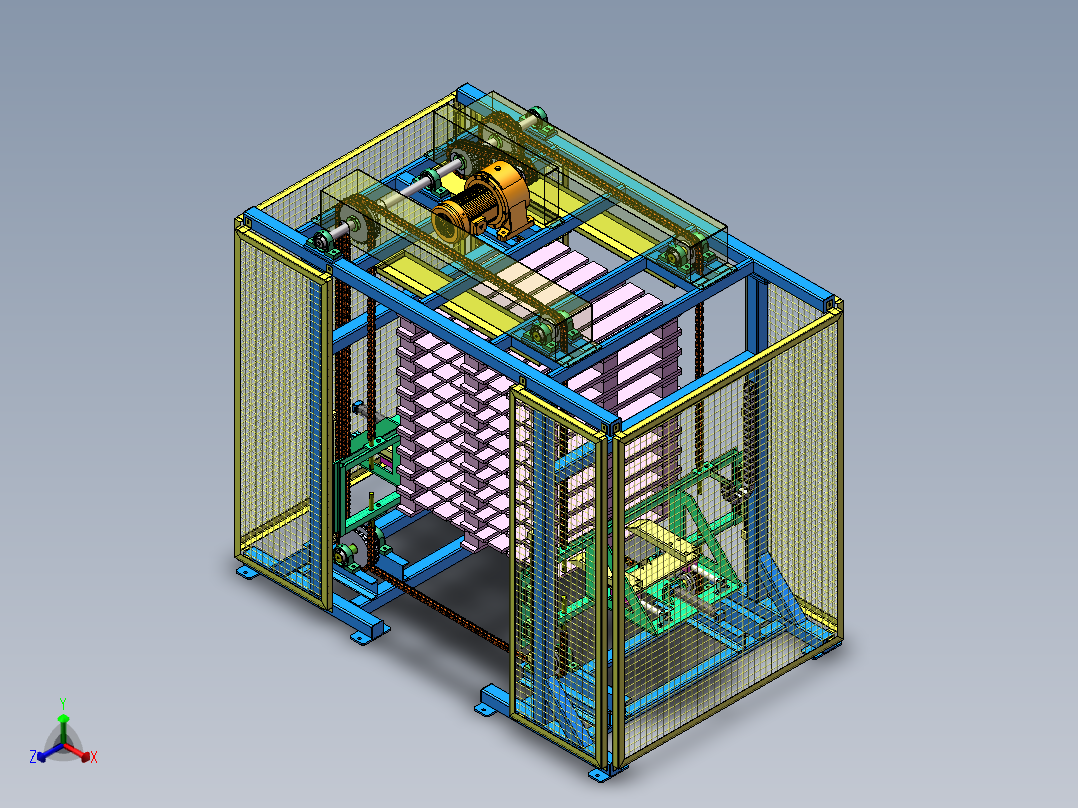 拆垛机sw18可编辑正等轴测图