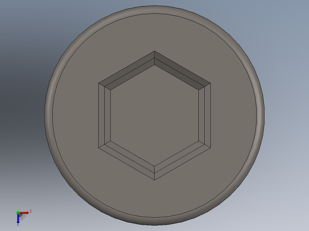 Screw_DIN_912_M3x45_A2.SLDPRT公制内六角螺钉俯视图