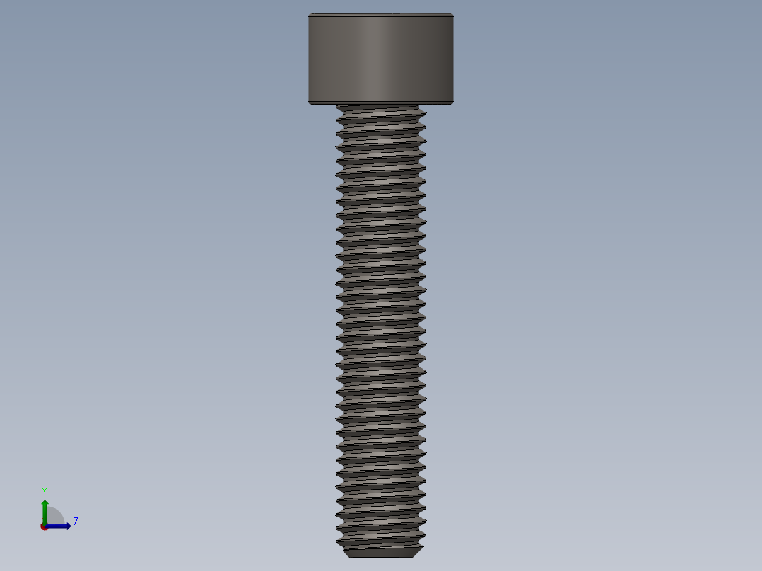 Screw_DIN_912_M10x50F_A2.SLDPRT公制内六角螺钉左视图