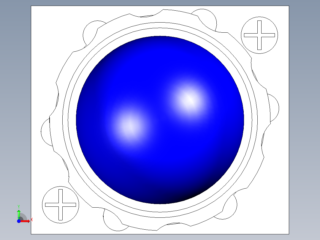 德力西电气LD11-25 纯蓝 球形前视图