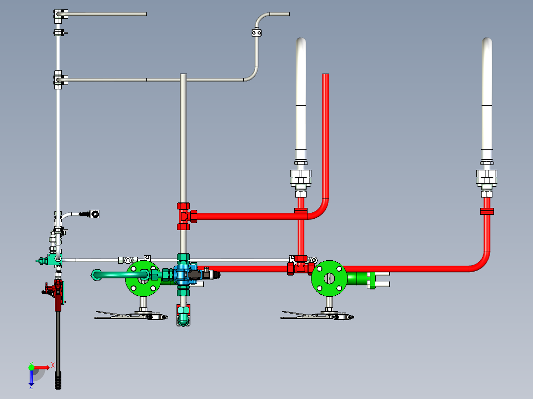 液压管路设计俯视图