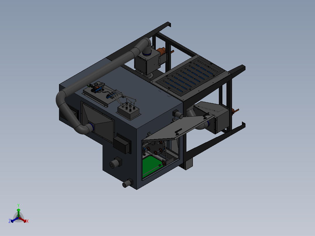 手持式喷砂器正等轴测图