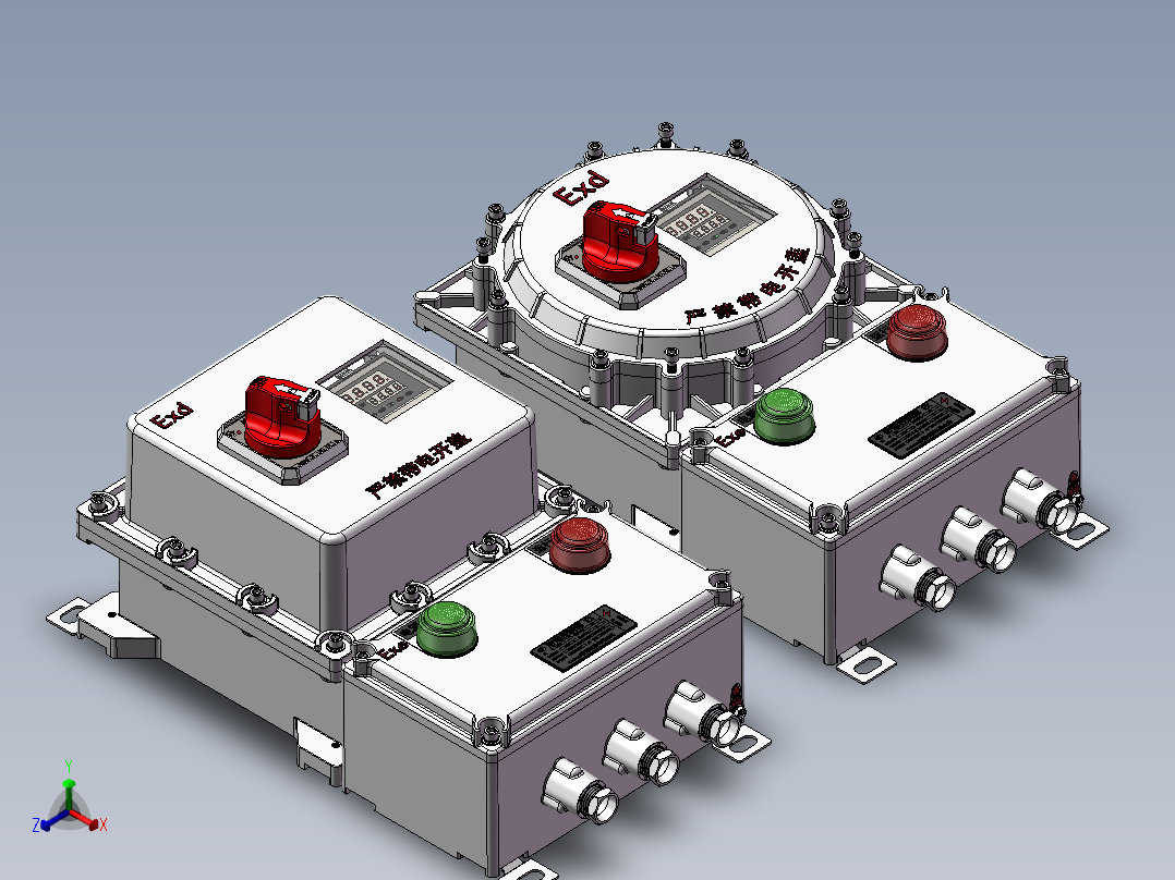 Exdb ebⅡB T4Gb和Exdb ebⅡC T6Gb两款常用防爆控制箱主视图