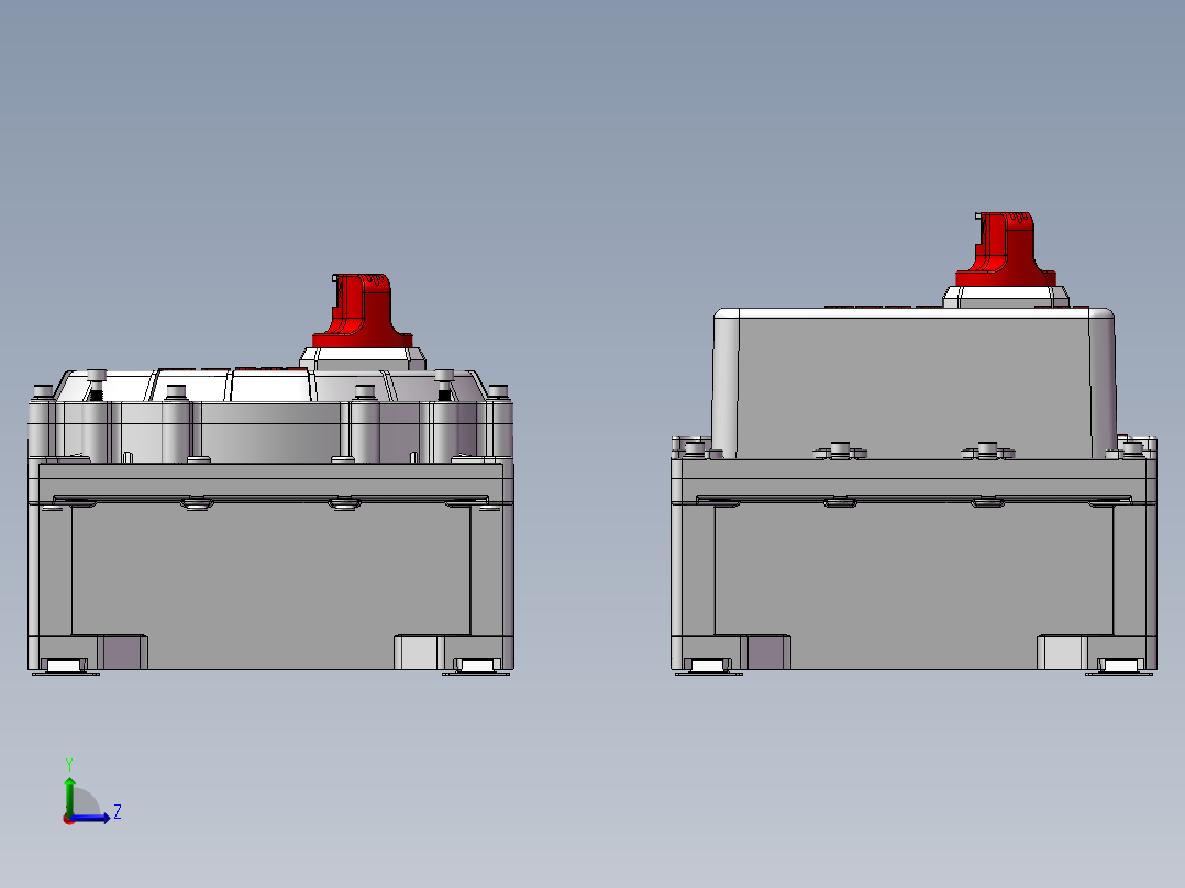 Exdb ebⅡB T4Gb和Exdb ebⅡC T6Gb两款常用防爆控制箱左视图