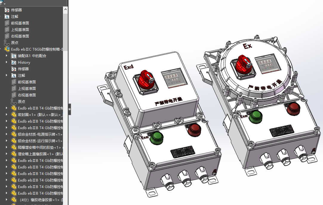Exdb ebⅡB T4Gb和Exdb ebⅡC T6Gb两款常用防爆控制箱
