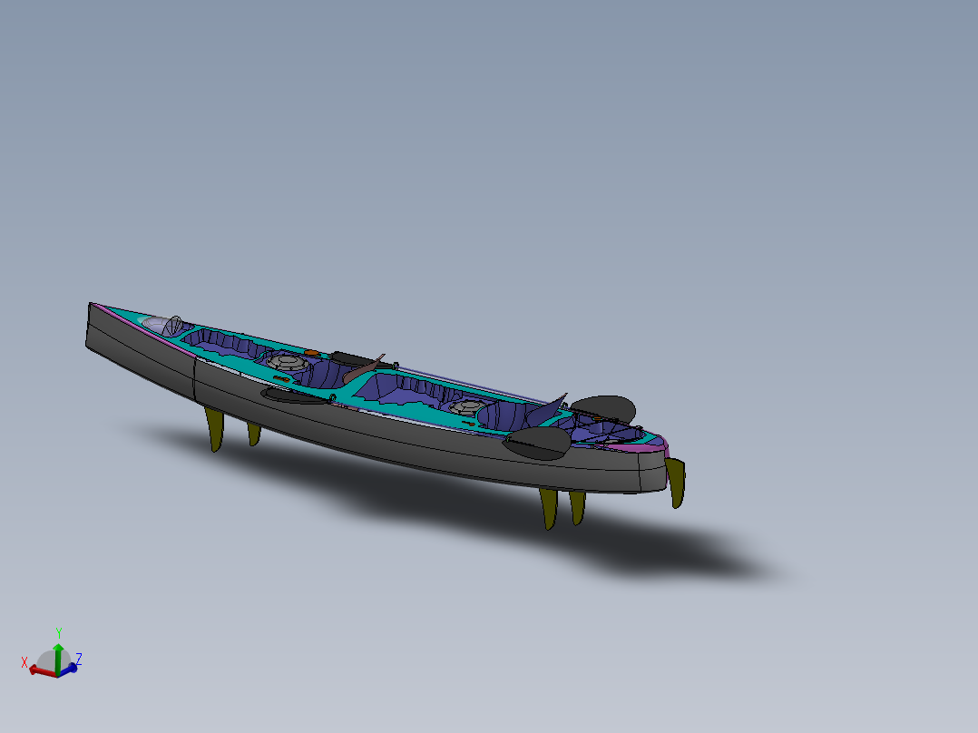 龙舟双人皮艇设计