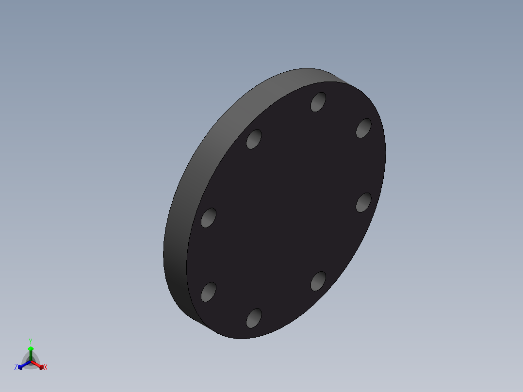 盲法兰-UPVC DN15-DN400正等轴测图