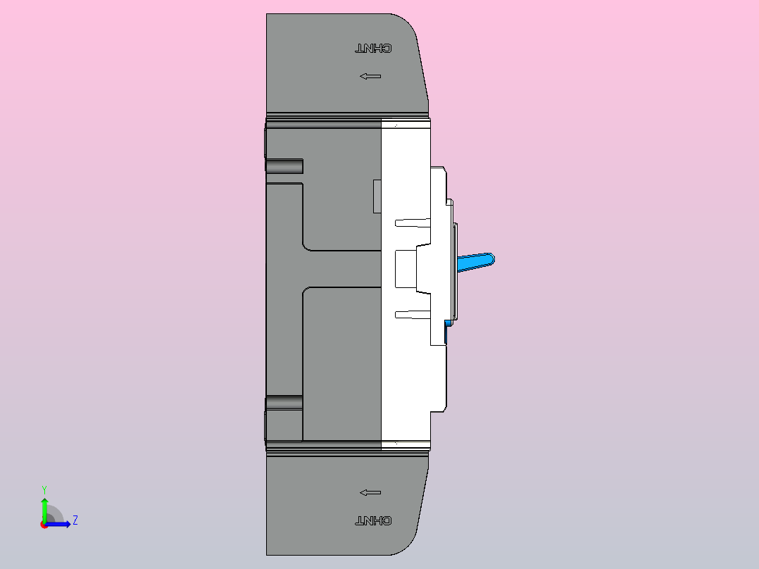 NM5LE-125Q 高级型4P剩余电流动作断路器三维模型202209左视图