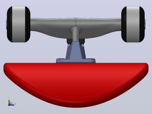 带轮子的滑板3D型号左视缩略图