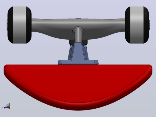 带轮子的滑板3D型号右视缩略图