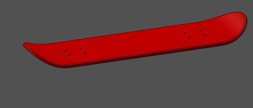 带轮子的滑板3D型号
