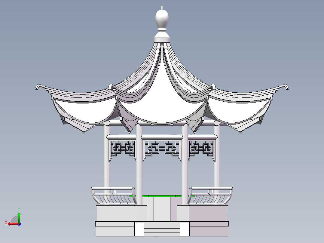 八角凉亭（SW2012后视图