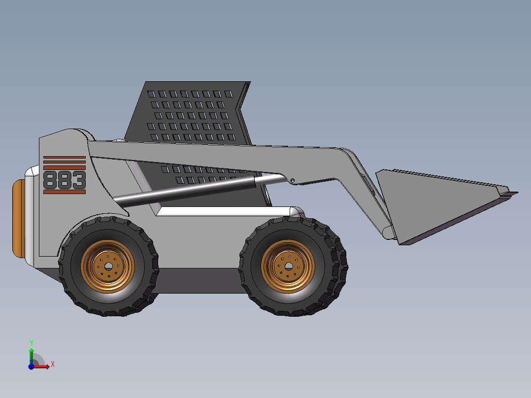 挖土机设计模型前视图