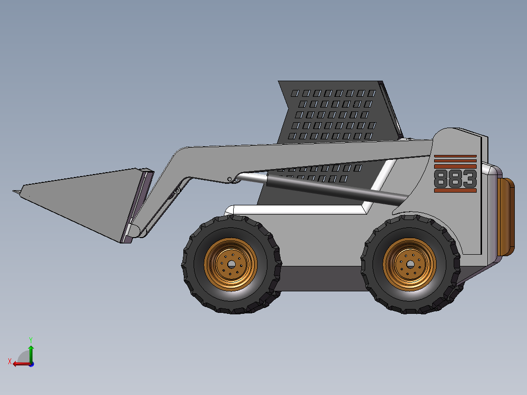 挖土机设计模型后视图