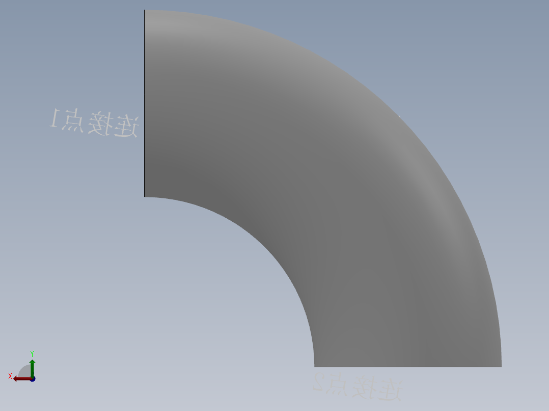 90°弯头 长半径DN15-800后视图