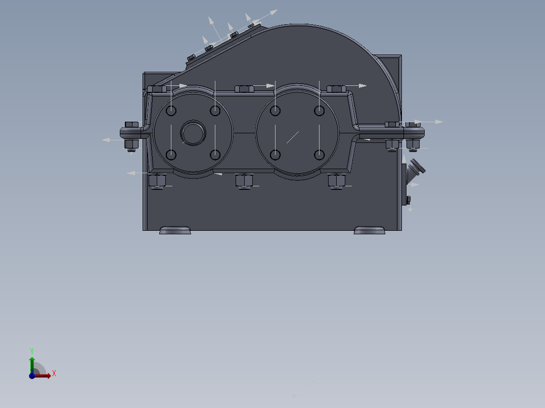 二级减速机前视图