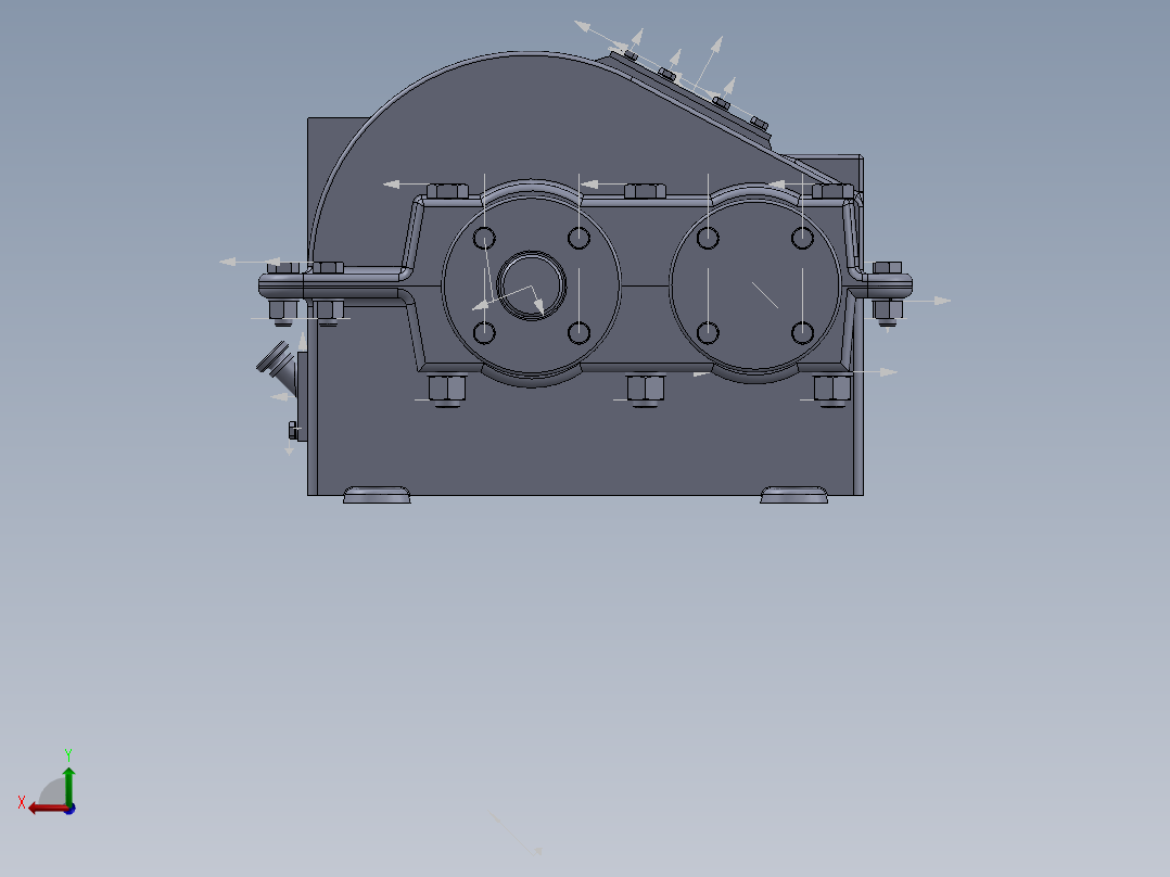 二级减速机后视图
