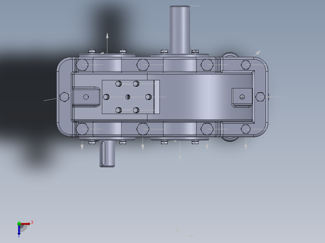 二级减速机俯视图