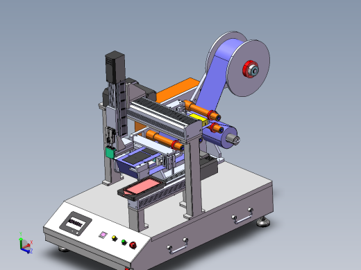 自动贴膜机3d图纸 贴膜贴标机械设计结构 手机贴膜机构3d三维模型