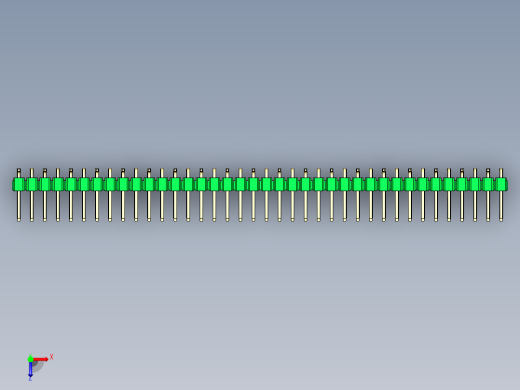 彩色公排针 100mil 2.54mm 系列-DS1022_green_38p_100mil_Type_SMT_R1_rev1.0俯视缩略图