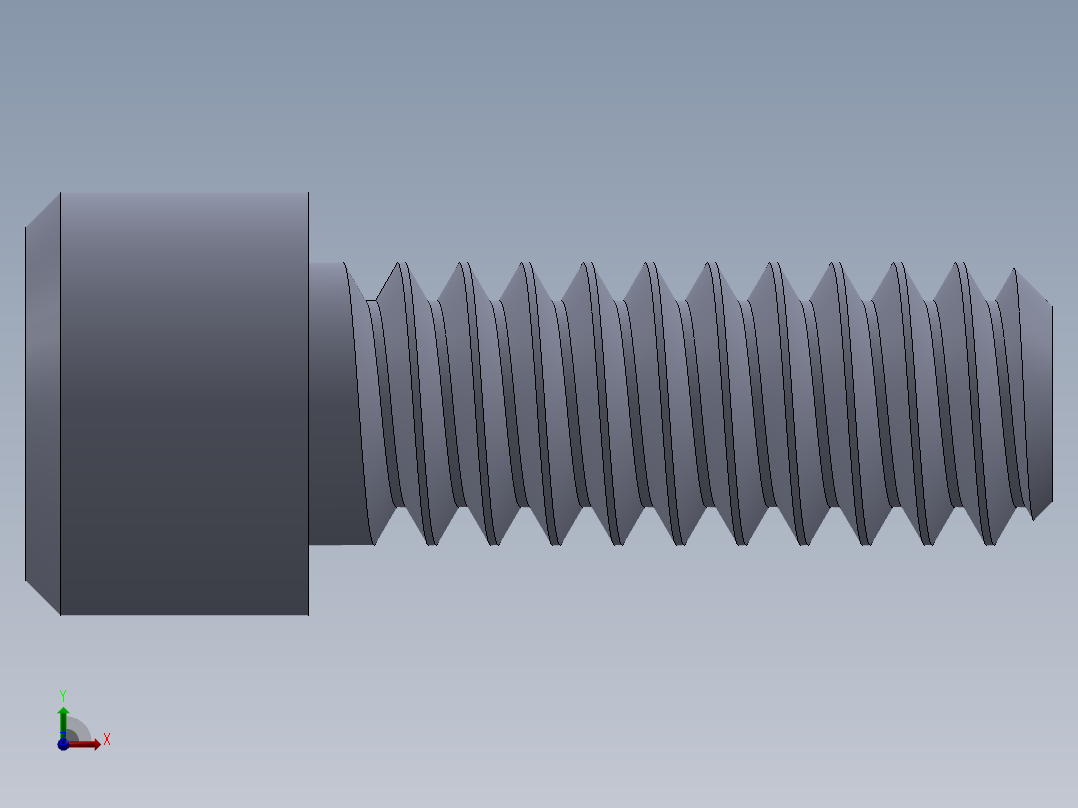 粗螺纹 SHCS 螺钉-SHCS 10-24.x0.5.SLDPRT前视图