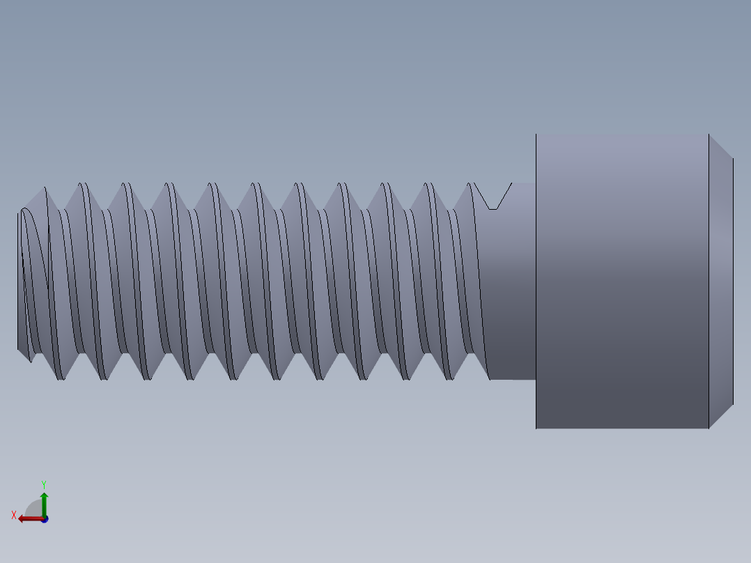 粗螺纹 SHCS 螺钉-SHCS 10-24.x0.5.SLDPRT后视图