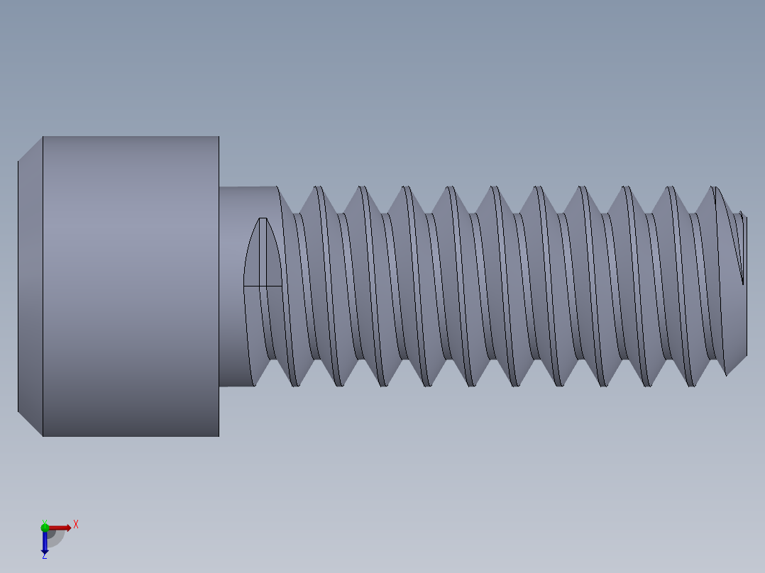粗螺纹 SHCS 螺钉-SHCS 10-24.x0.5.SLDPRT俯视图