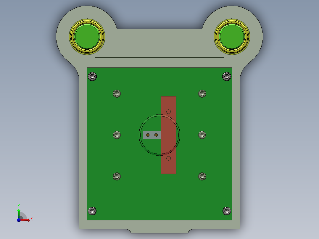 Q402-监控器吊支架冲压复合模具设计【三维SolidWorks】前视图