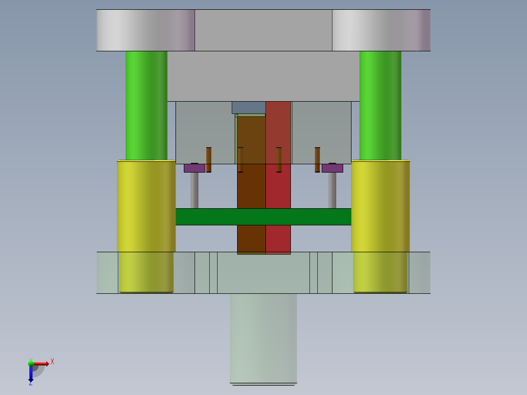 Q402-监控器吊支架冲压复合模具设计【三维SolidWorks】俯视图