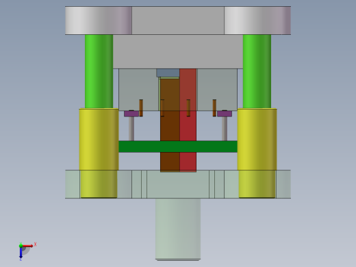 Q402-监控器吊支架冲压复合模具设计【三维SolidWorks】俯视缩略图