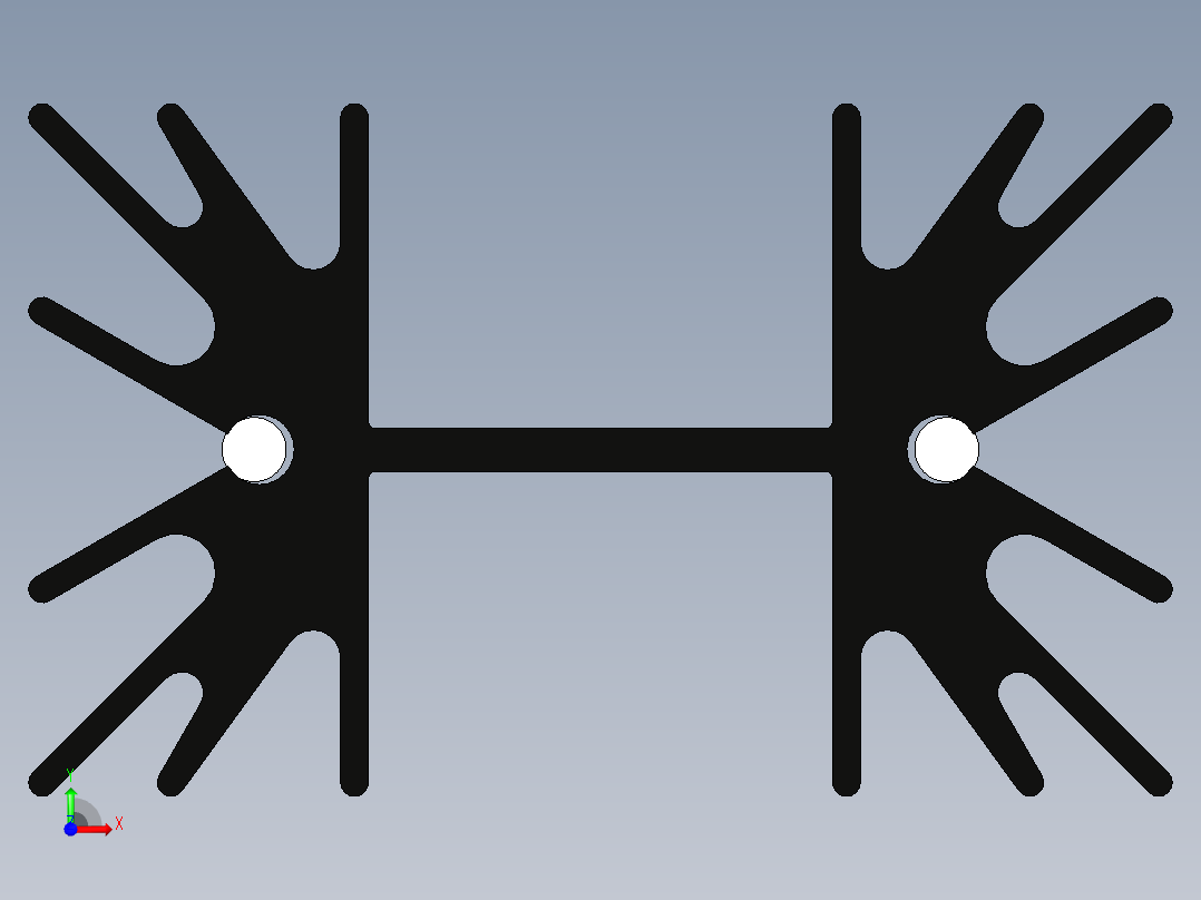 用于TO-220设备的带大径向散热片的挤压式散热器，2.6 C-w .尺寸高63.5毫米- 41.91毫米- 25.4毫米前视图