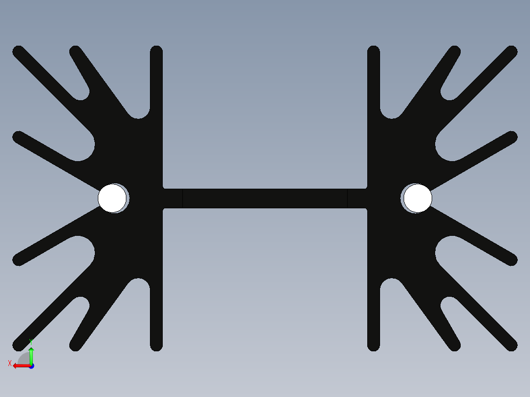 用于TO-220设备的带大径向散热片的挤压式散热器，2.6 C-w .尺寸高63.5毫米- 41.91毫米- 25.4毫米后视图