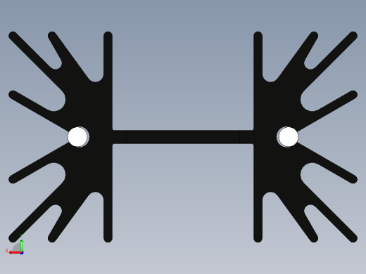用于TO-220设备的带大径向散热片的挤压式散热器，2.6 C-w .尺寸高63.5毫米- 41.91毫米- 25.4毫米后视缩略图