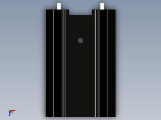 用于TO-220设备的带大径向散热片的挤压式散热器，2.6 C-w .尺寸高63.5毫米- 41.91毫米- 25.4毫米俯视缩略图